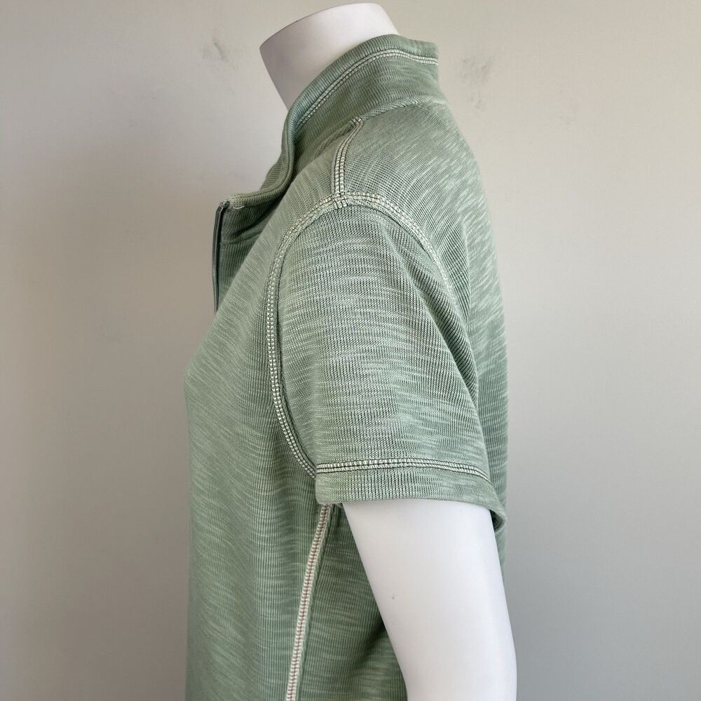 Tommy Bahama Tobago Bay Shirt Dress XL Half Zip Green Pima Cotton Knit - Picture 6 of 16